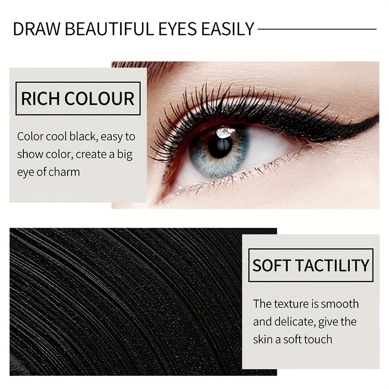 Waterproof Gel Eyeliner Pen - Lustrous Matte Finish, Ultra-Fast Drying, Smudge-Resistant, Intense Color - Perfect for Flawless Day to Night Makeup - Korean Beauty Inspired, Single Head