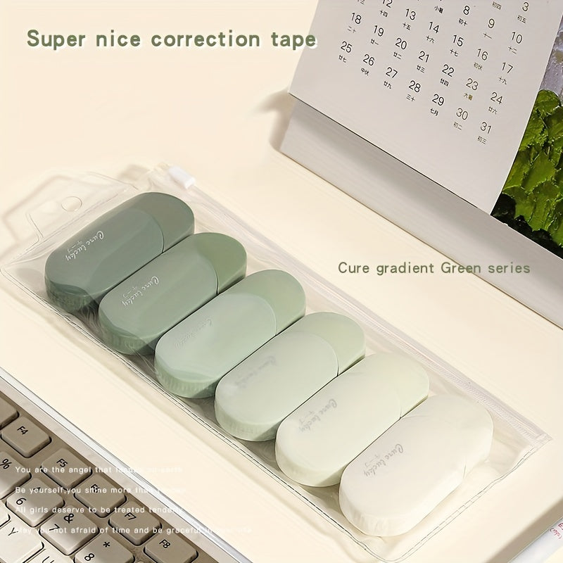 6pcs Correction Tape With Gentle Style High Beauty Girl Correction Tape With Silent And Simple Cute Internet Red Fairy Gas Correction Tape