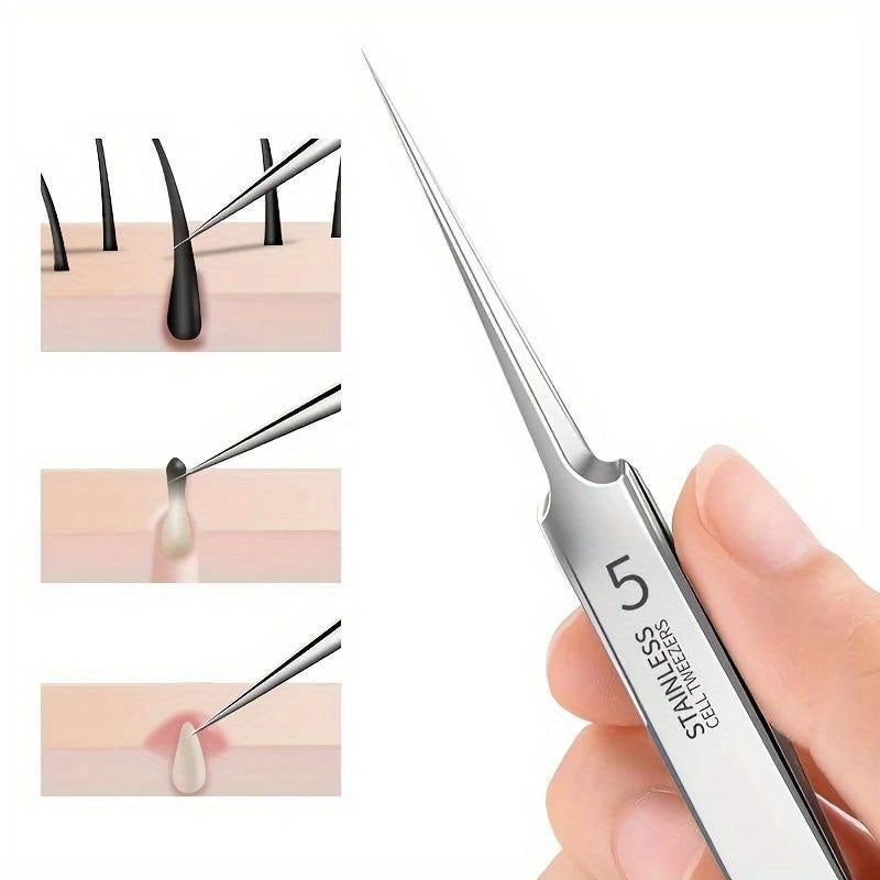 1pc Extra Fine No. 5 Cellular Blackhead Tweezers - Facial Beauty Needle Tools for Skin Care