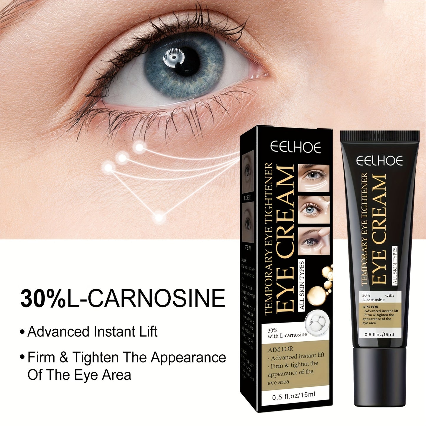 15ml Eye Beauty Cream - Instantly Firms, Tightens, and Moisturizes Under Eye Skin for a Youthful and Radiant Look