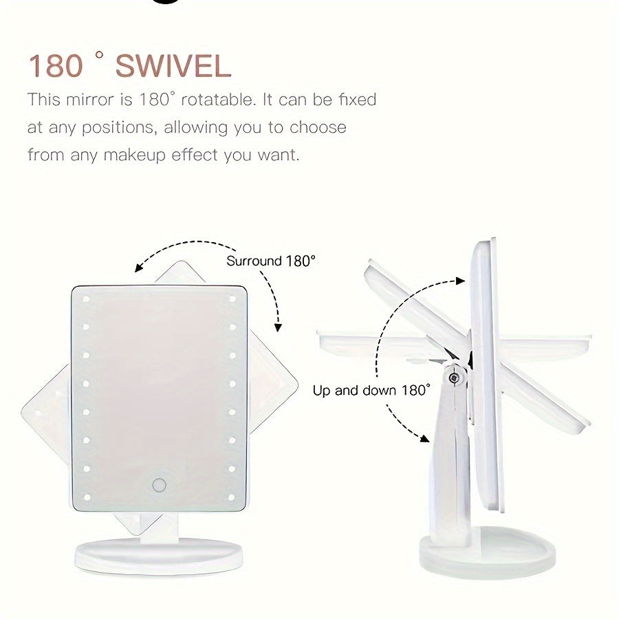 1pc 16LED Makeup Mirror Light, LED Touch Adjustable Light 3 Light Modes with Lighted Dressing Mirror, Portable Dormitory Bedroom Desktop Makeup Mirror Light