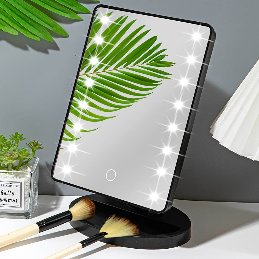 1pc 16LED Makeup Mirror Light, LED Touch Adjustable Light 3 Light Modes with Lighted Dressing Mirror, Portable Dormitory Bedroom Desktop Makeup Mirror Light