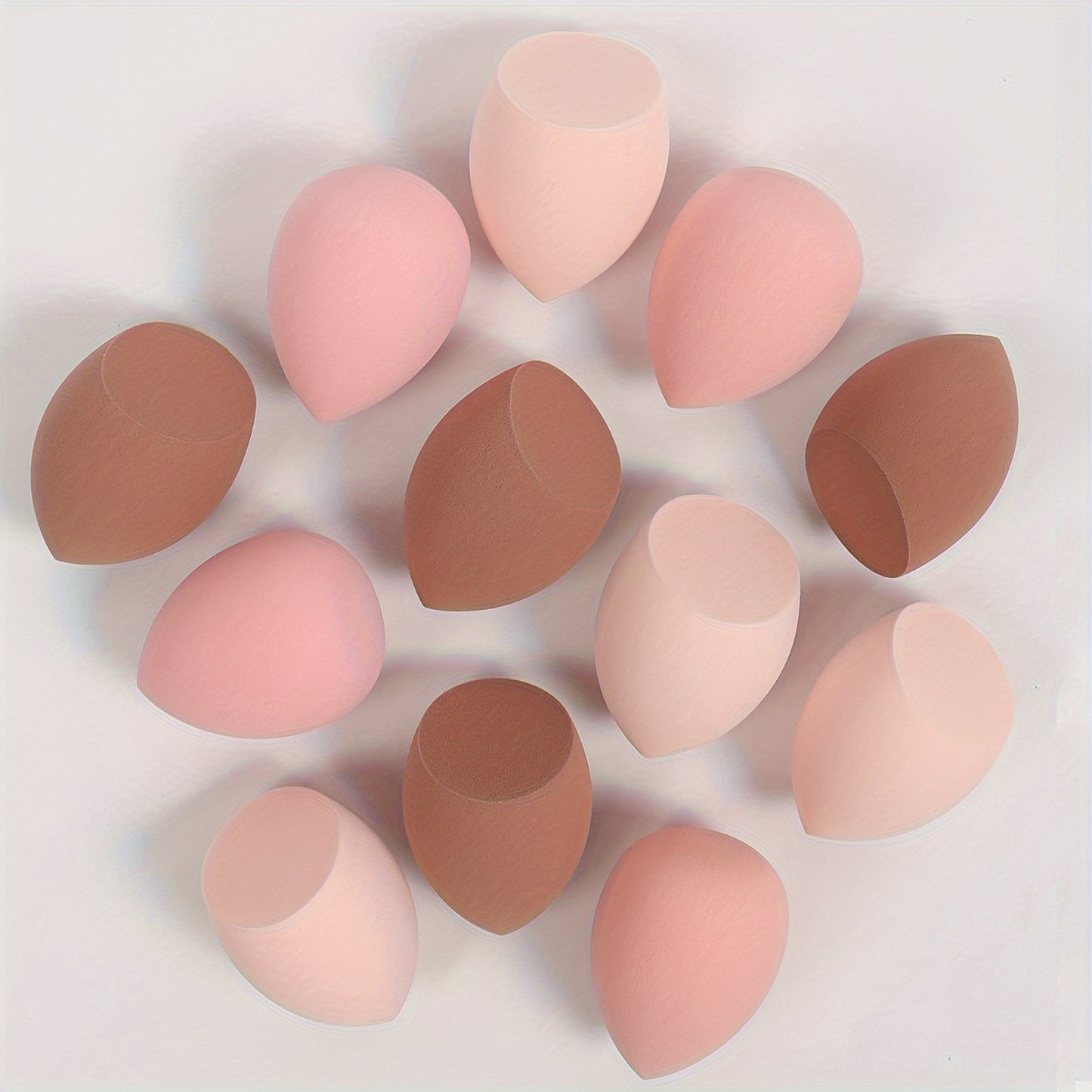 12pcs Medium Makeup Sponges - Flawless Foundation Blending for Liquid, Cream & Powder - Latex-Free, Dual-Use Wet/Dry Application - Fragrance-Free Beauty Tools
