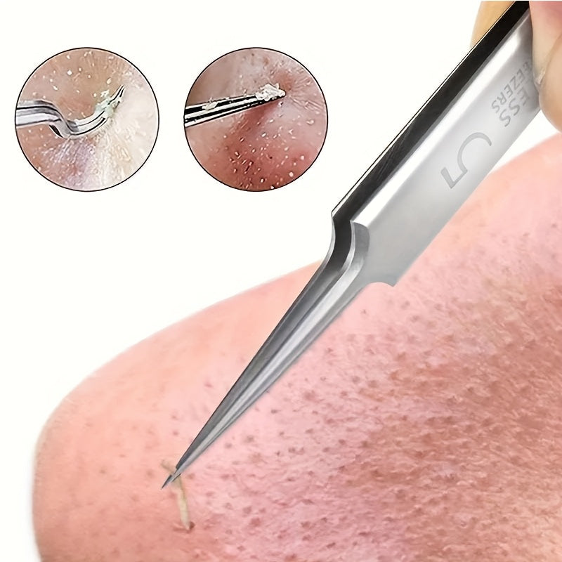 1pc Extra Fine No. 5 Cellular Blackhead Tweezers - Facial Beauty Needle Tools for Skin Care