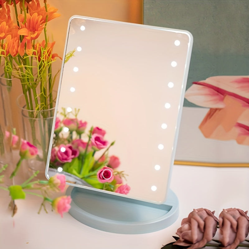 1pc 16LED Makeup Mirror Light, LED Touch Adjustable Light 3 Light Modes with Lighted Dressing Mirror, Portable Dormitory Bedroom Desktop Makeup Mirror Light