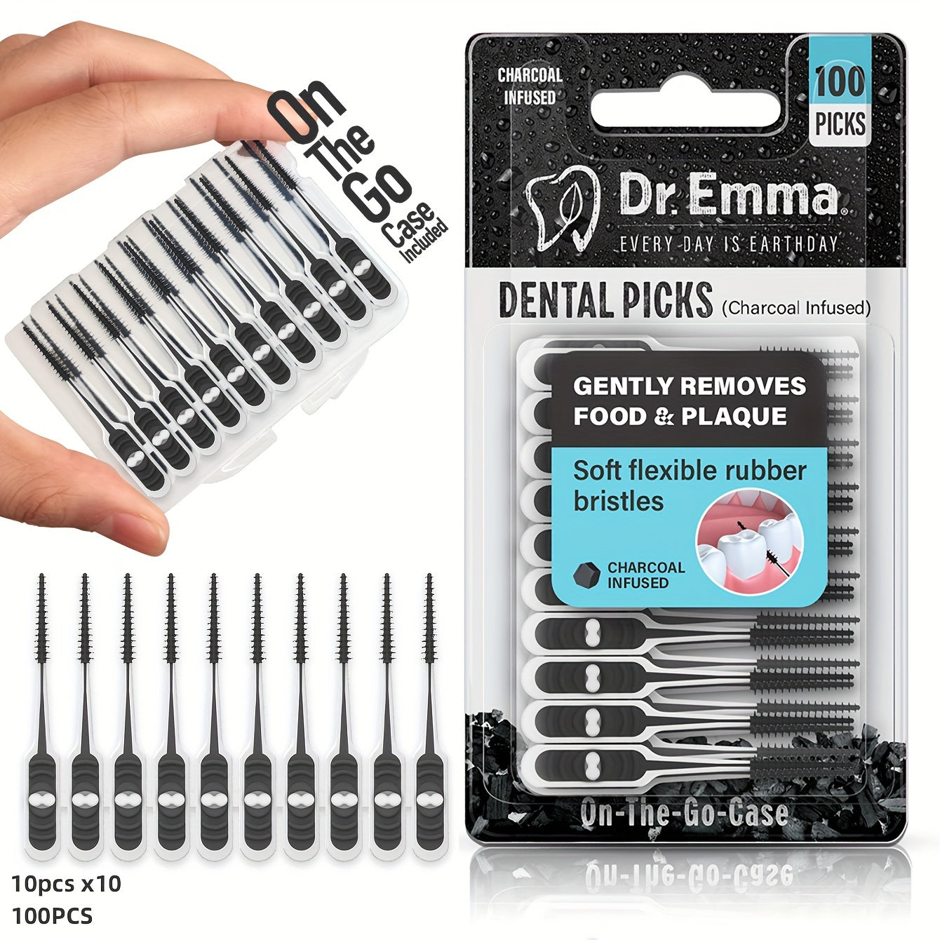 100pcs/Pack Interdental Brush Cleaners, Oral Health Interspace Brush, Stains Removal, Orthodontic Dental Toothbrush Braces Cleaning Toothbrush For Teeth Detail Cleaning travel must have