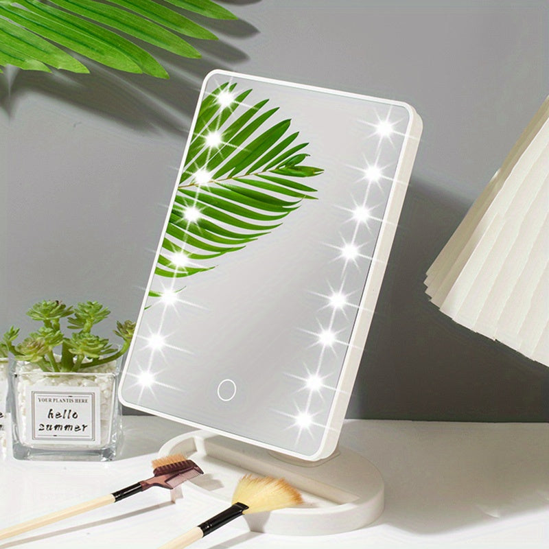 1pc 16LED Makeup Mirror Light, LED Touch Adjustable Light 3 Light Modes with Lighted Dressing Mirror, Portable Dormitory Bedroom Desktop Makeup Mirror Light