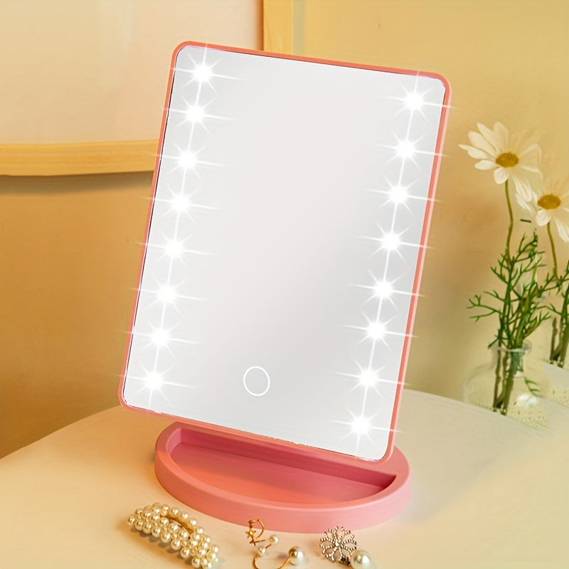 1pc 16LED Makeup Mirror Light, LED Touch Adjustable Light 3 Light Modes with Lighted Dressing Mirror, Portable Dormitory Bedroom Desktop Makeup Mirror Light