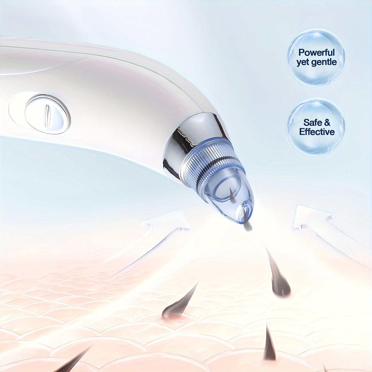 Cleansing Blackheads Beauty Meter, Powerful Portable Facial Pore Cleaner with 4 Probes, Cleansing Blackhead in Gentle and Safe Way without Squeezing Pain for Women and Men. Your Personal Professional Beautician.
