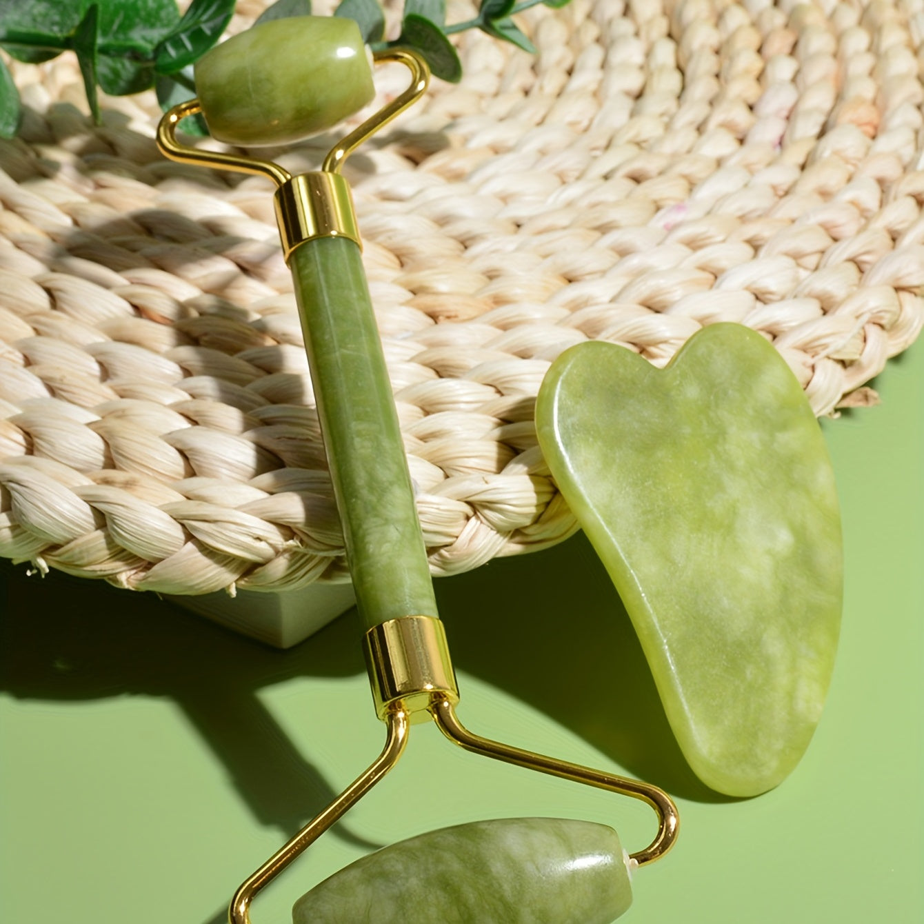 Natural Jade Roller And Gua Sha Set For Face And Body - Promote Natural Beauty - Perfect Gift For Women