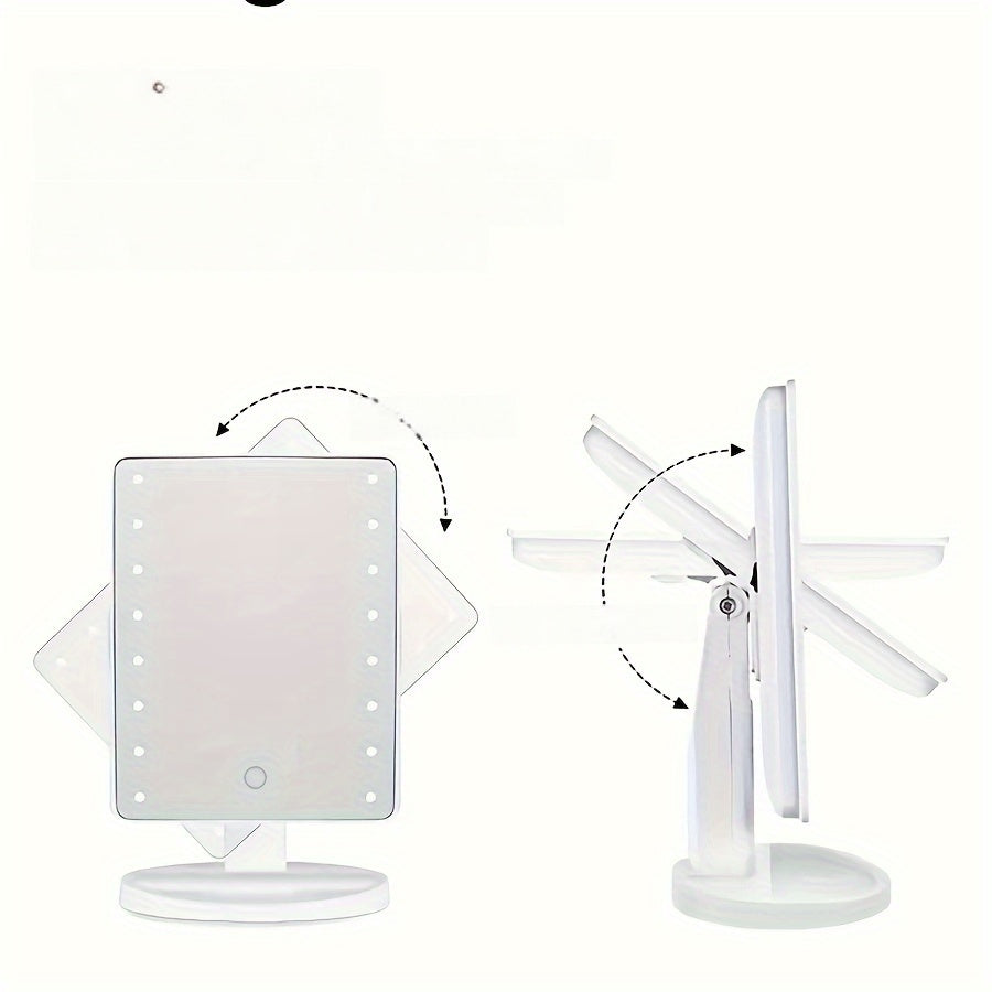 1pc 16LED Makeup Mirror Light, LED Touch Adjustable Light 3 Light Modes with Lighted Dressing Mirror, Portable Dormitory Bedroom Desktop Makeup Mirror Light