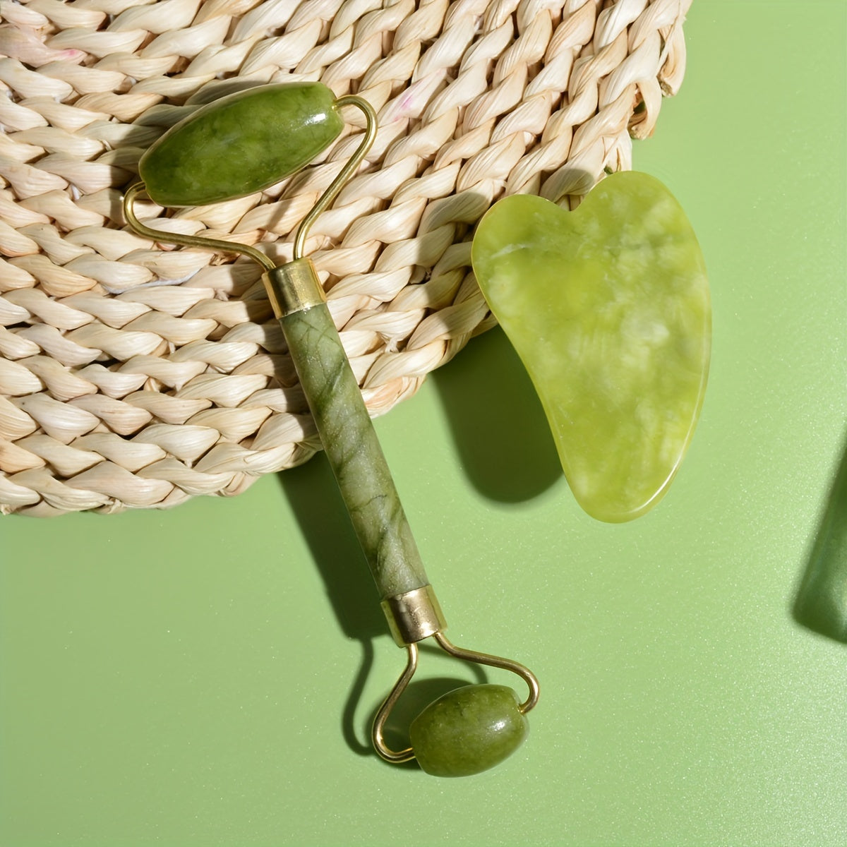 Natural Jade Roller And Gua Sha Set For Face And Body - Promote Natural Beauty - Perfect Gift For Women