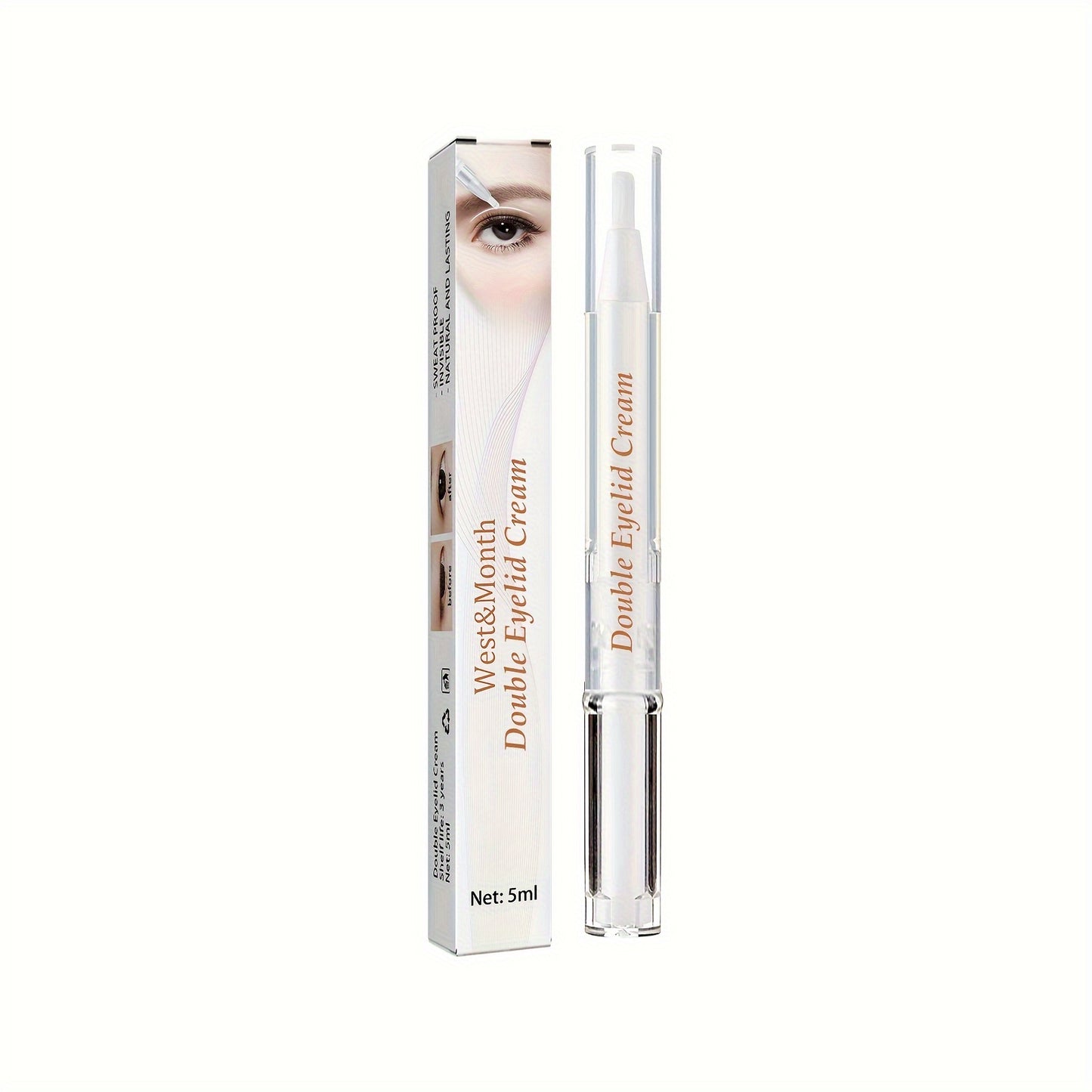 5ml MiracleLift Double Eyelid Setting Cream - Long-Lasting, Waterproof, Quick-Drying Formula for Bigger, Brighter, Traceless Eyes - Invisible Beauty Enhancement