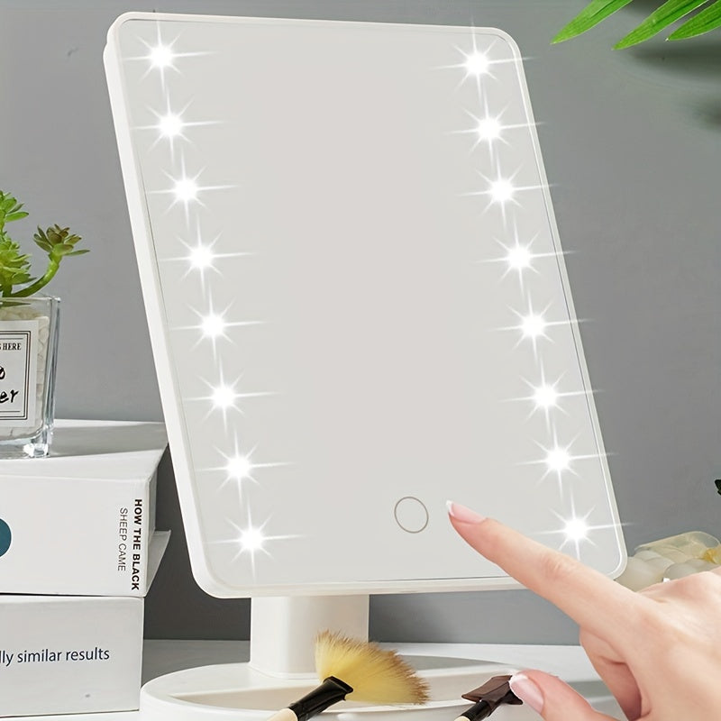 1pc 16LED Makeup Mirror Light, LED Touch Adjustable Light 3 Light Modes with Lighted Dressing Mirror, Portable Dormitory Bedroom Desktop Makeup Mirror Light