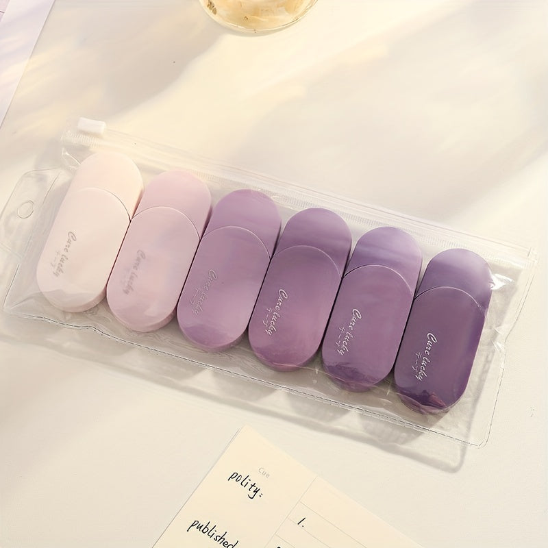 6pcs Correction Tape With Gentle Style High Beauty Girl Correction Tape With Silent And Simple Cute Internet Red Fairy Gas Correction Tape