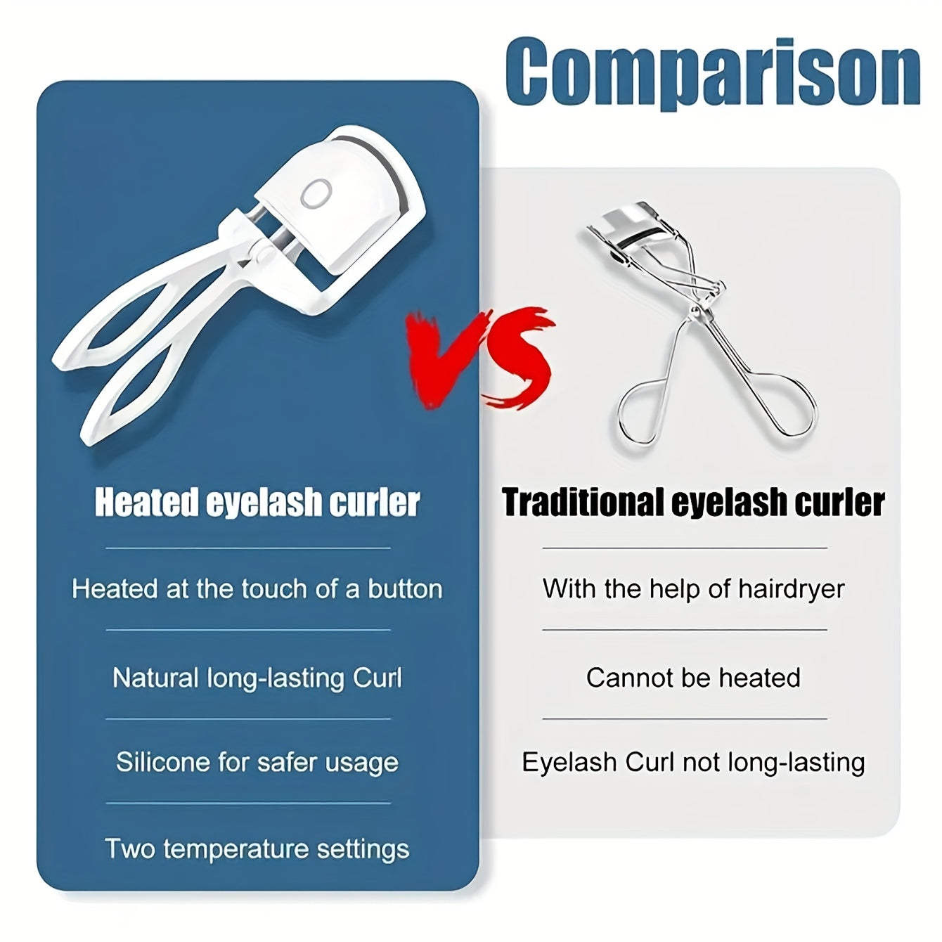 [Long-Lasting Curl] ABS Electric Eyelash Curler | Modern Beauty | Long-Lasting Curl | Home Use | Easy to Use