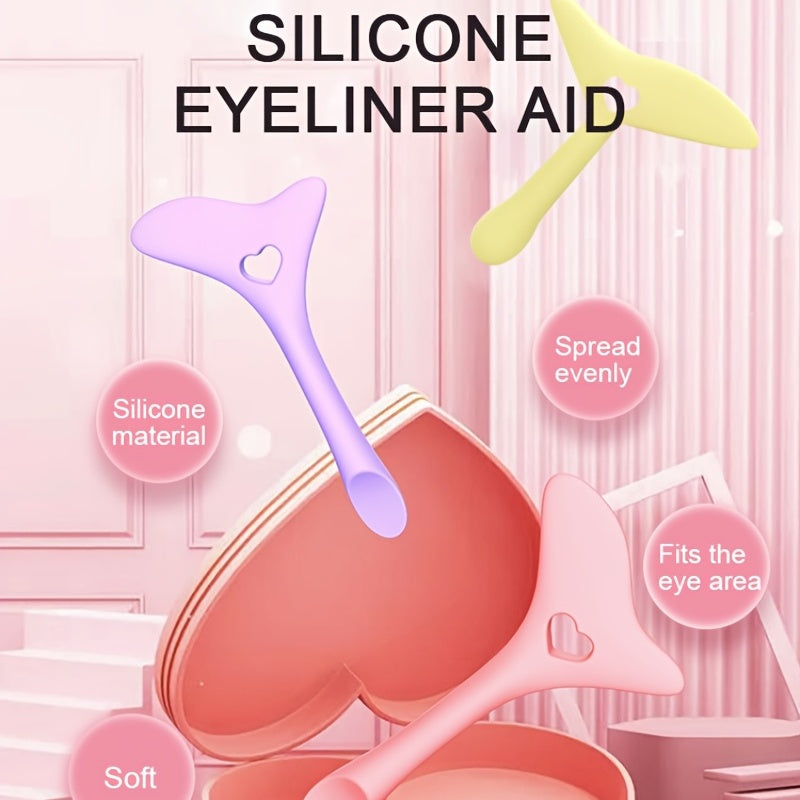 [Silicone Beauty Tool] Silicone Makeup Beauty Tool | Eyeliner Stencils - Wing Tips, Mascara, Lipstick, Cream Mask Applicator for Perfect Application
