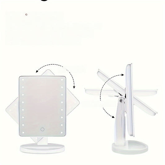 1pc 16LED Makeup Mirror Light, LED Touch Adjustable Light 3 Light Modes with Lighted Dressing Mirror, Portable Dormitory Bedroom Desktop Makeup Mirror Light